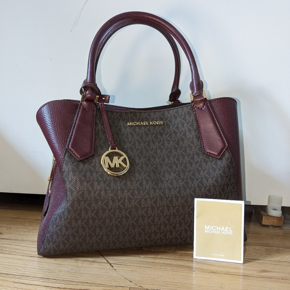 Michael Kors red leather hand bag